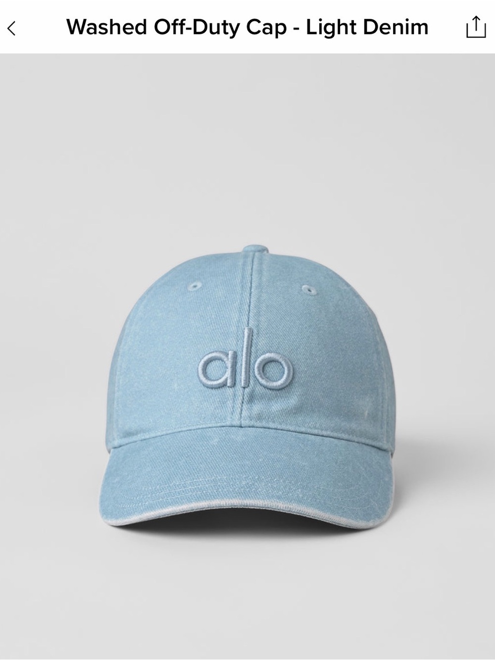 NWT ALO Yoga Washed Off-Duty Cap - Light Denim Blue